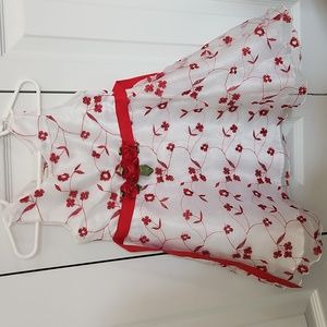 Girls 3T red/white formal dress - gently used